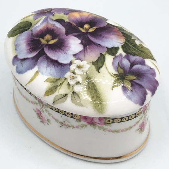 Crownford England Fine China Vintage Trinket Box - Picture 3 of 5